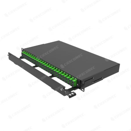 Multi Function Versatile 1U 24 Port Rack Mount Fiber Patch Panel with Front Door Support Bar - 24 Port Fiber Drawer Splitter Enclosure With Front Door Support Bar-1